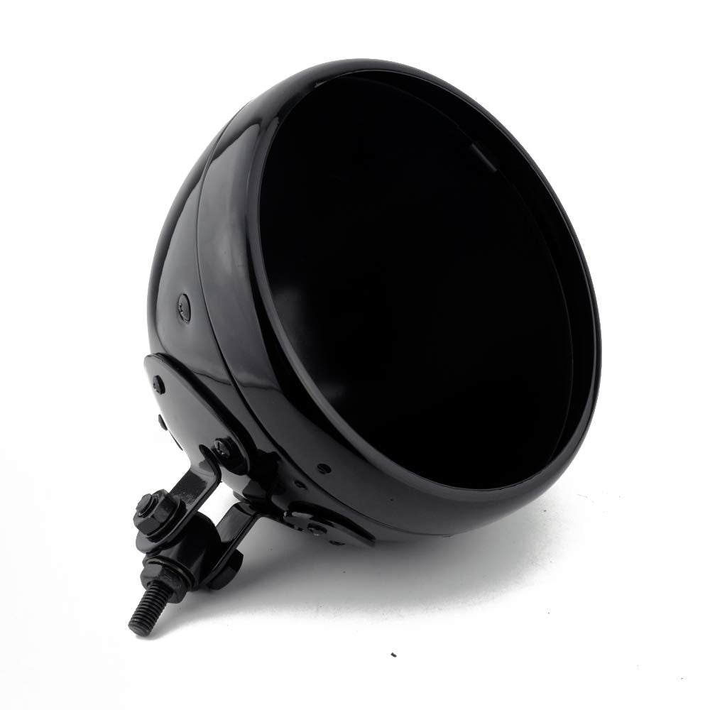 7in HEADLIGHT BUCKET BLACK AND CHROME