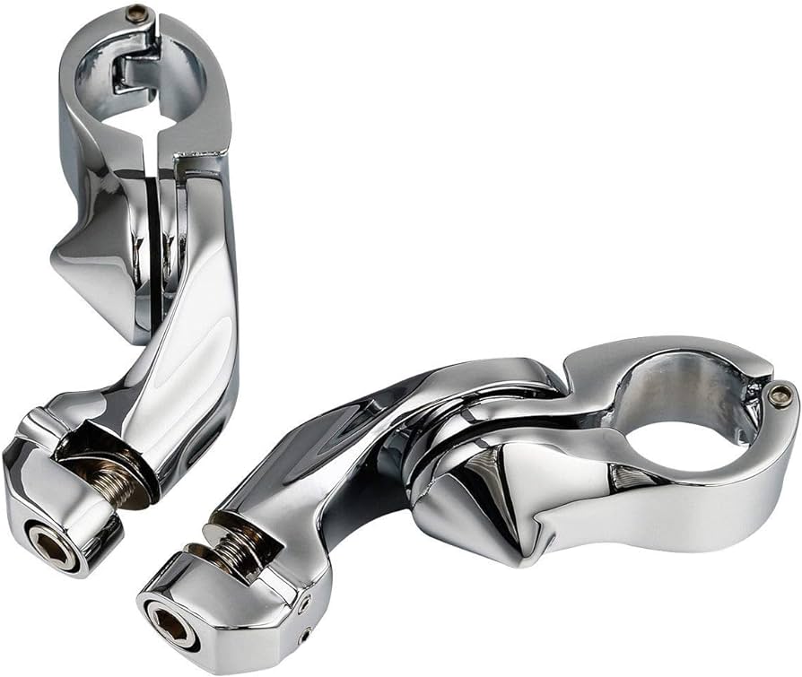 EXTENDED HIGHWAY PEG CLAMPS FOR HARLEY DAVIDSON BLACK & CHROME