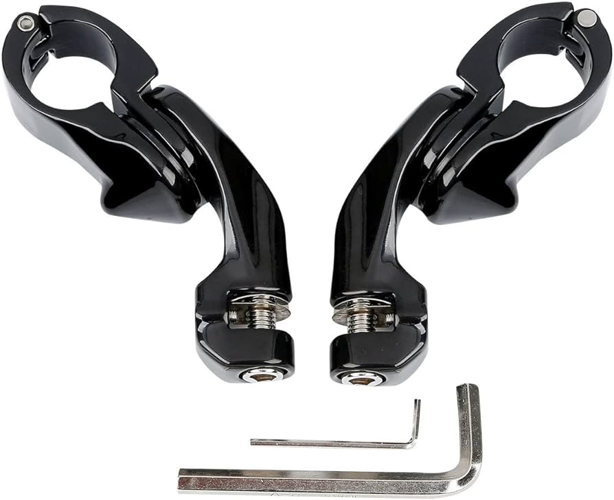 EXTENDED HIGHWAY PEG CLAMPS FOR HARLEY DAVIDSON BLACK & CHROME