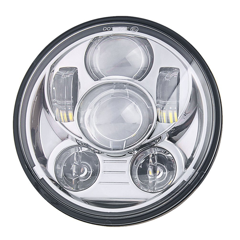 5,75IN LED HEADLIGHT FOR HARLEY DAVIDSONS BLACK & CHROME