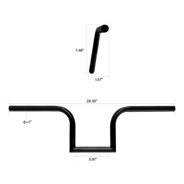 7.5" MINI APE HANGER HANDLEBARS FOR HARLEY DAVIDSON 25MM