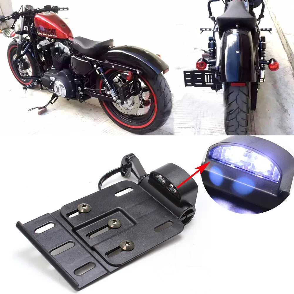 FOLDING SIDE MOUNT LICENSE  PLATE HOLDER FOR HARLEY DAVIDSON